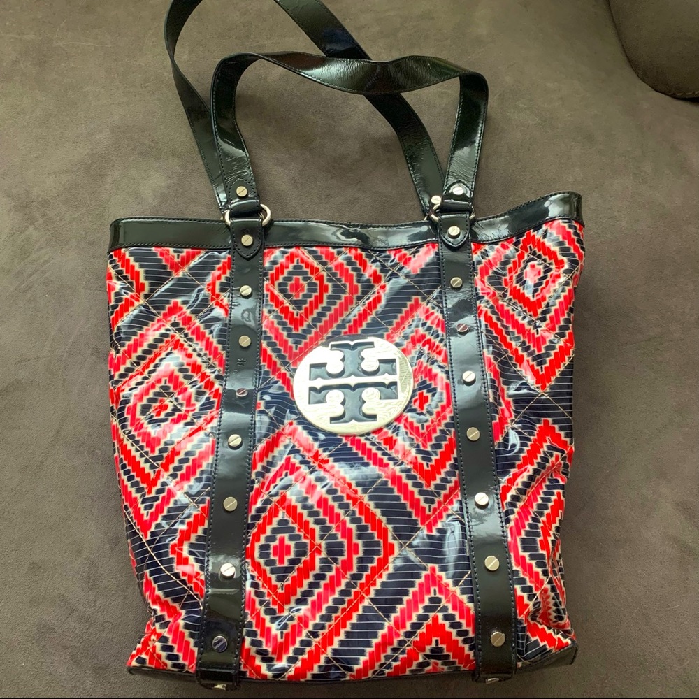Tory Burch vintage vinyl tote